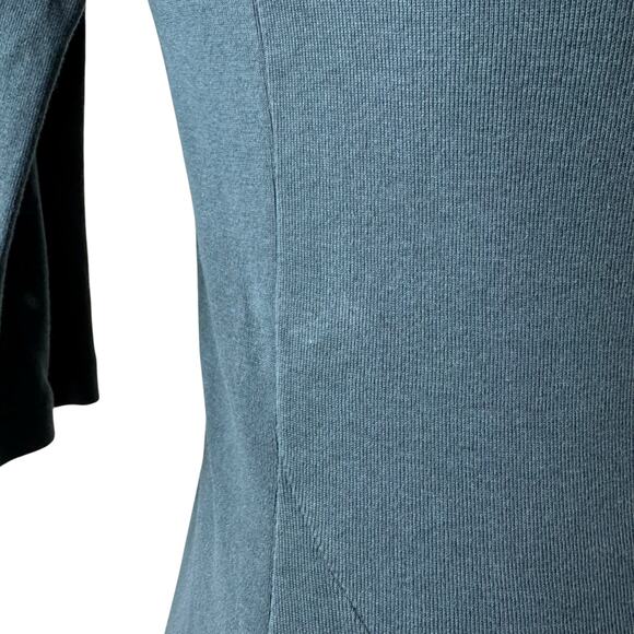 PRAIRIE UNDERGROUND Crewneck Cotton Long Sleeve Bodycon Dress Green MEDIUM - Picture 9 of 10